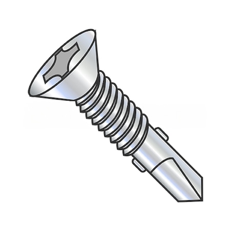 Usa Industrials Self-Drilling Screw, #10-24 x 3-1/2 in, Zinc Plated Steel Flat Head Phillips Drive BULK-SCRW-10499